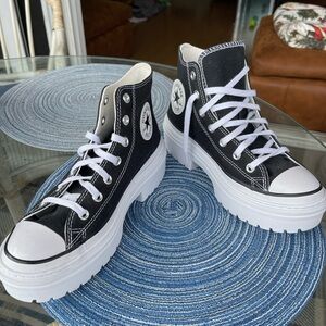 Converse Women's Black and White Platform Sneakers